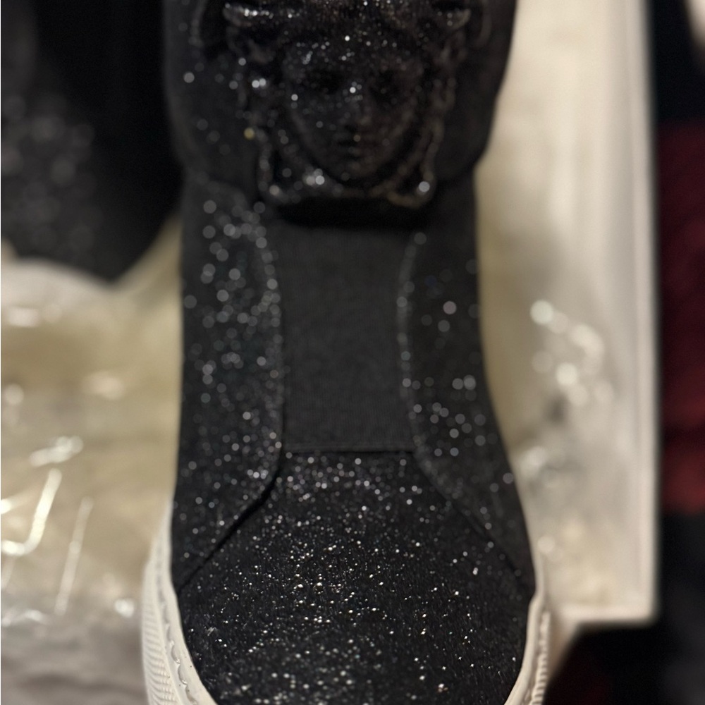 Versace Black Glitter Sneakers